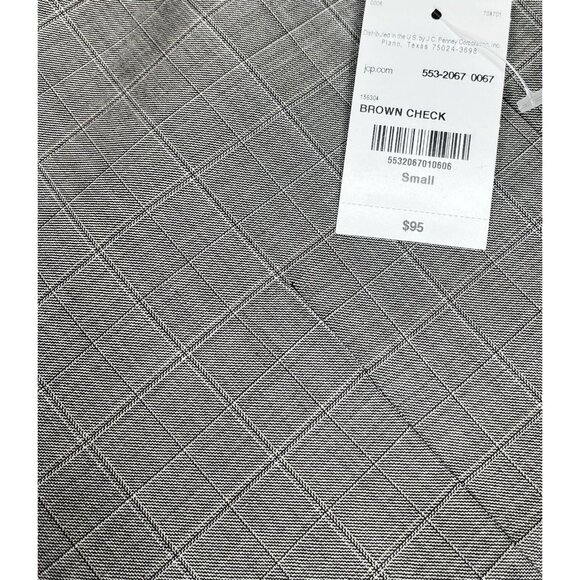 Men's Slim-Fit Plaid Vest Color Brown Check Size Small NWT - Picture 5 of 5